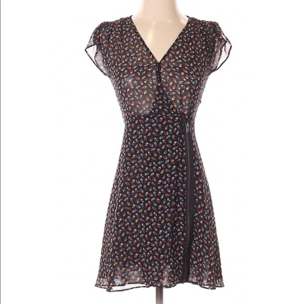 Urban outfitters Reformed flower chiffon zip dress